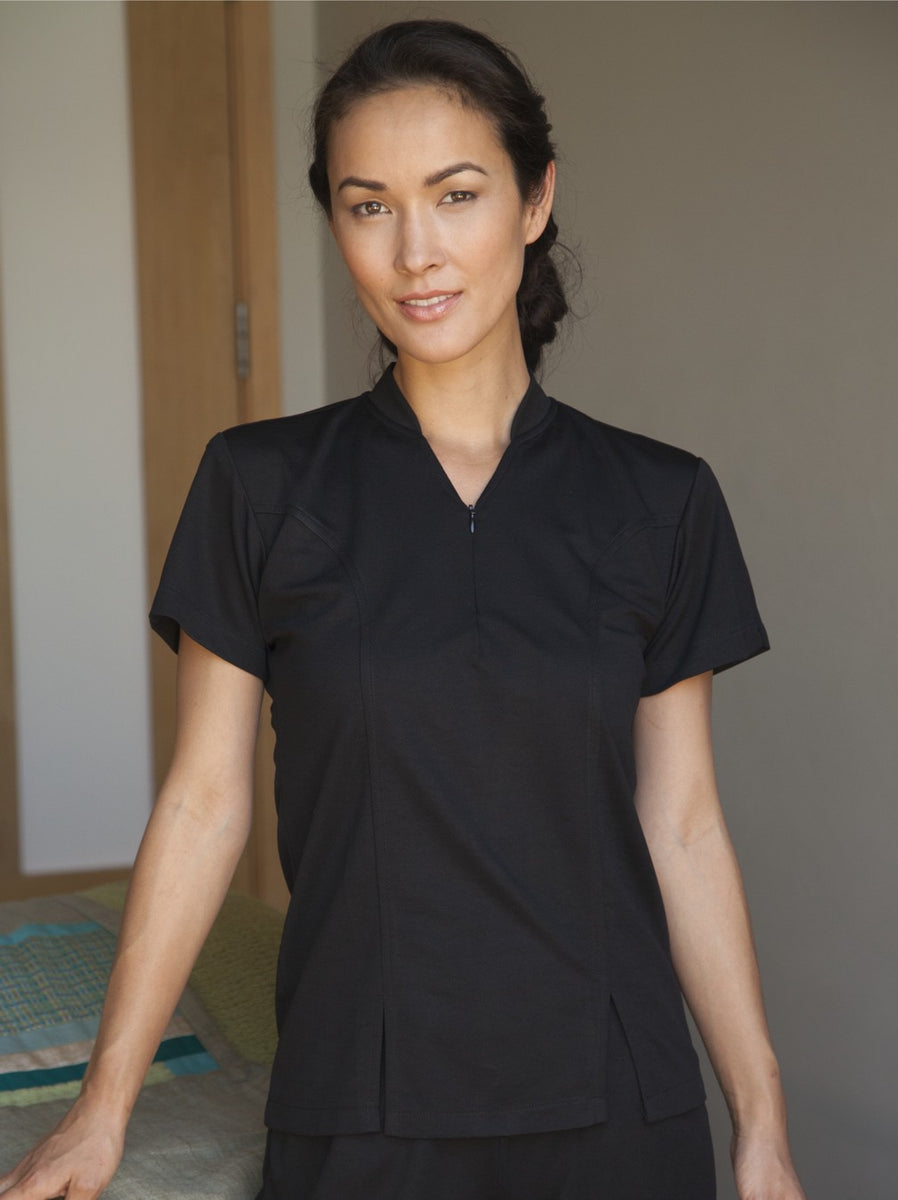 Ladies Siena SpaDri tunic, VNeck with Invisible Front Zipper Yeah Baby